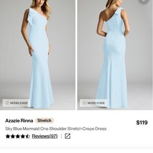 Azazie Rinna Sky Blue size 4